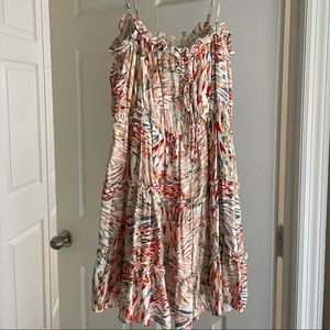 Spaghetti strap printed mini dress! Large